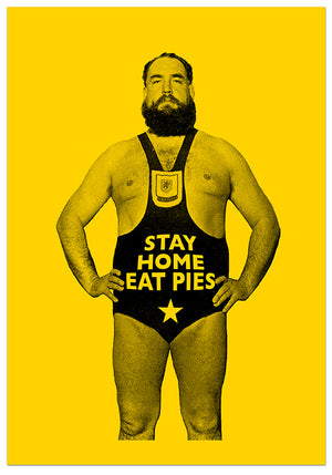 Stay Home. Eat Pies . Send them to your friends and family all over the world...  Sold as a set of 10.  A6 size on 400gsm heavyweight board. 