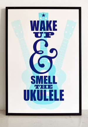 Wake up and smell the ukulele. Inspired by the memory of a birthday long long ago when I woke up to a plate of hot jam tarts & a ukulele.  Signed, dated, open edition A3 giclee print on 220gsm paper.