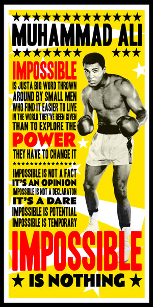 muhammad ali poster, ali quote, cassius clay print, impossible is nothing, 