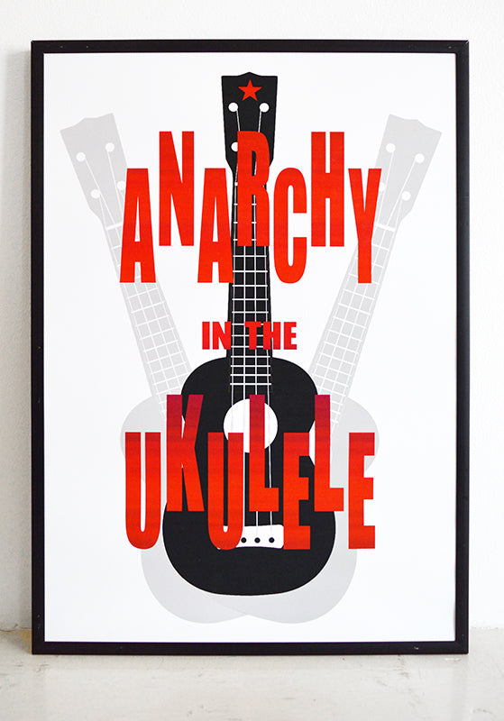 Framed poster of anarchy In The Ukulele poster.