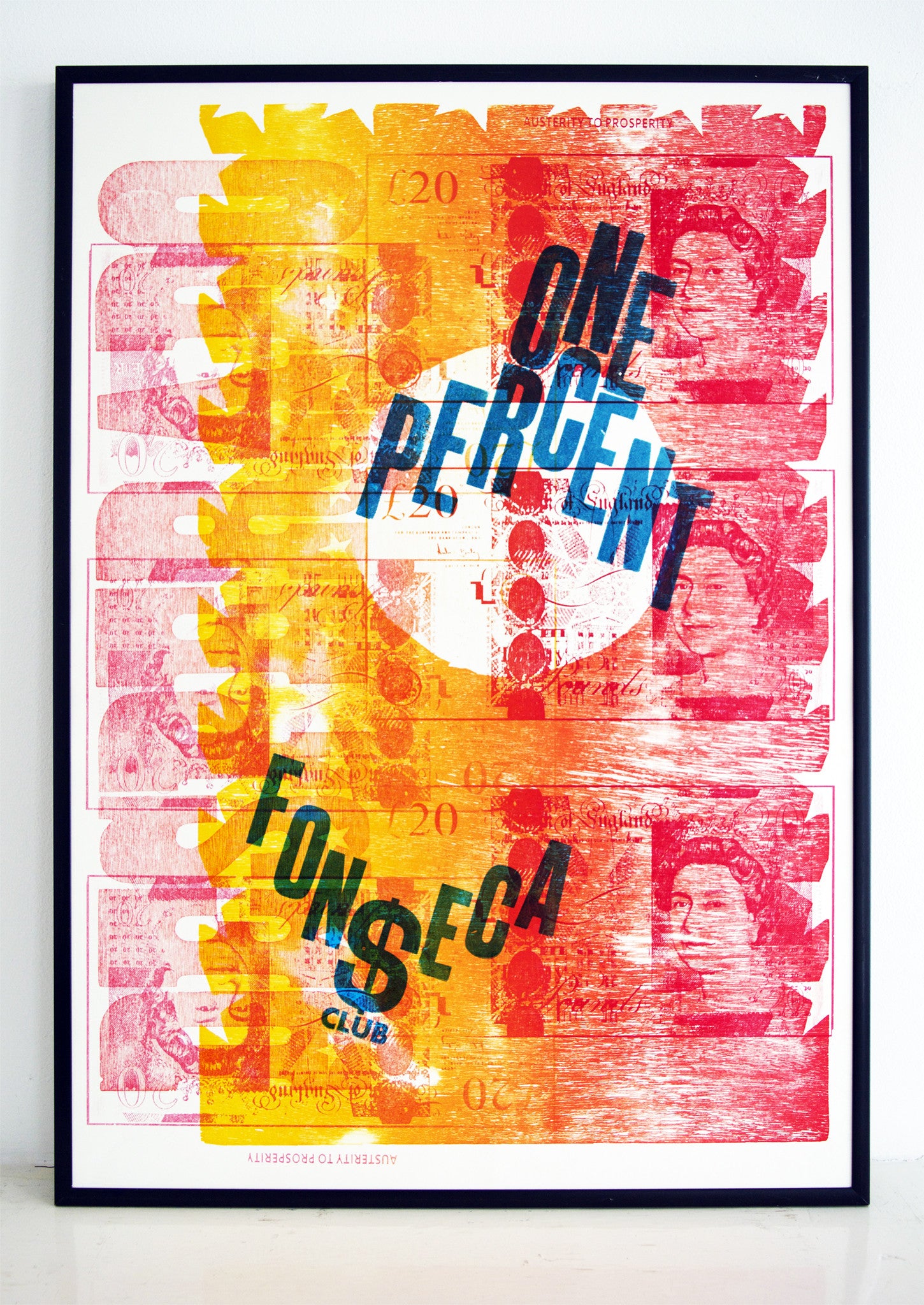 Panama papers, 1%, mossack fonseco, letterpress print, desperado, money, split fountain, 99%