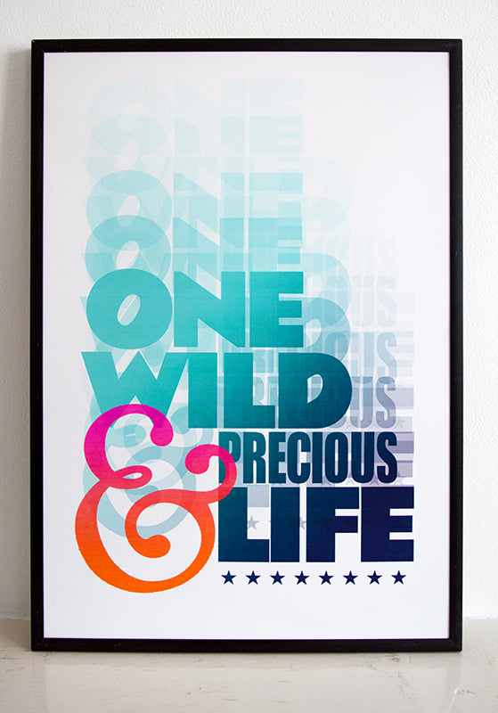 One Wild and Precious Life print. From the Mary Oliver poem: The Summer Day