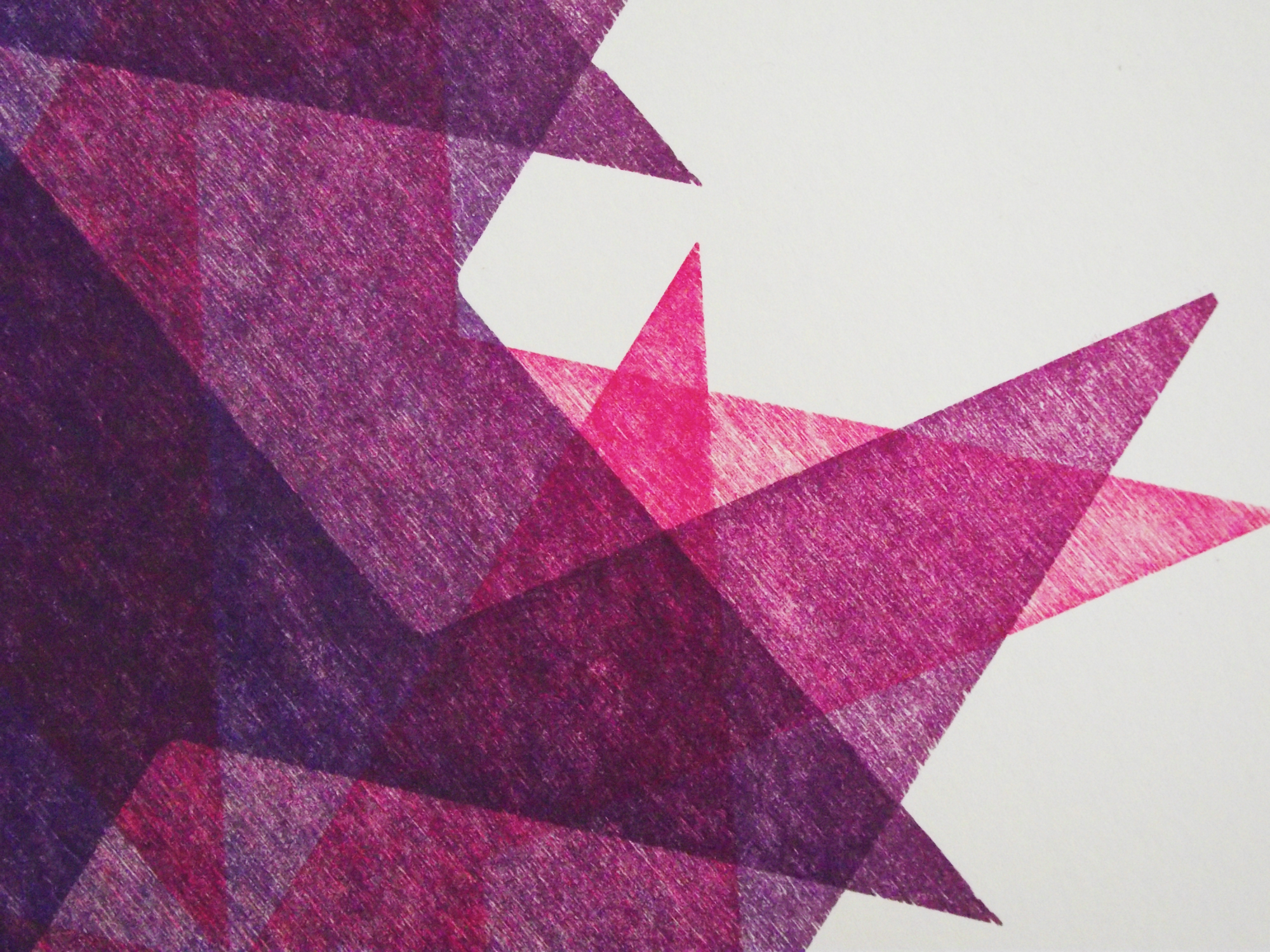 rhodamine red, purple, stars, letterpress, lasercut, poster, printing, lucky budgie, vandercook, aardvarkonsea, aardvark letterpress, pattern print