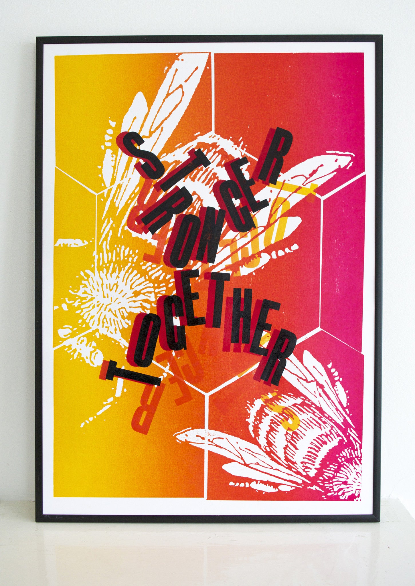 stronger together, #StrongerIn, europe, bees, letterpress