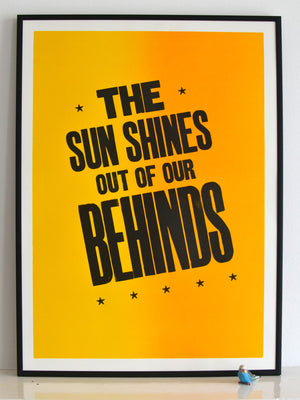 sunshine print, morrissey quote, smiths lyric print, splitfountian, vandercook, yellow, mozarmy