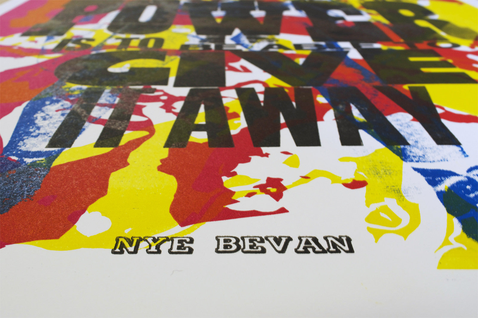 election 2015, Nye Bevan quote, labour party, NHS, art print, lucky budgie,  letterpress, poster, nhs poster, power, wrestling, wrestlers, 1970's, post war print, 